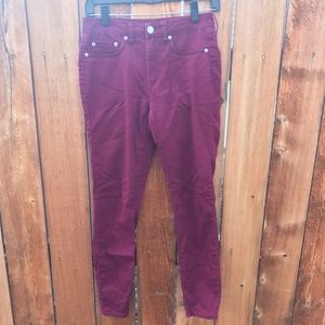 Aeropostale Wash High-waisted Jeggings Maroon Sz 4